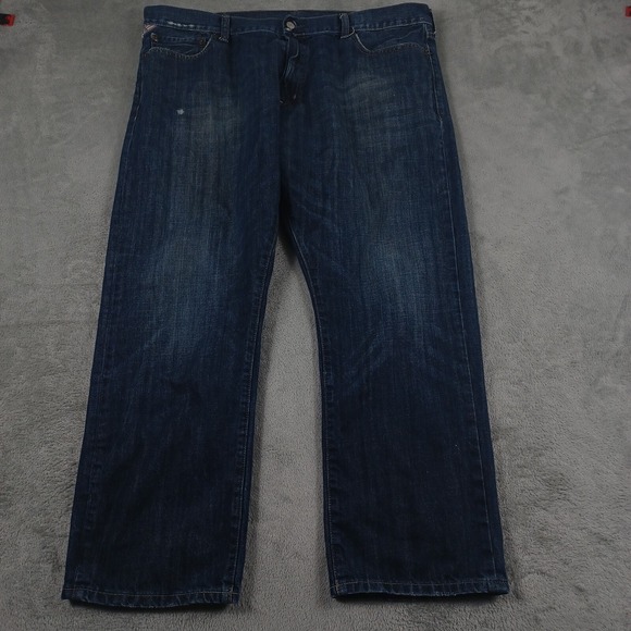 Polo Ralph Lauren Jeans Mens 42x30 Blue Distressed Slouch Preppy Straight - Picture 1 of 9